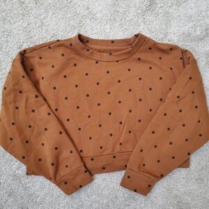 GAP Brown Polka Dot Cropped Crewneck Sweatshirt size Medium Women's